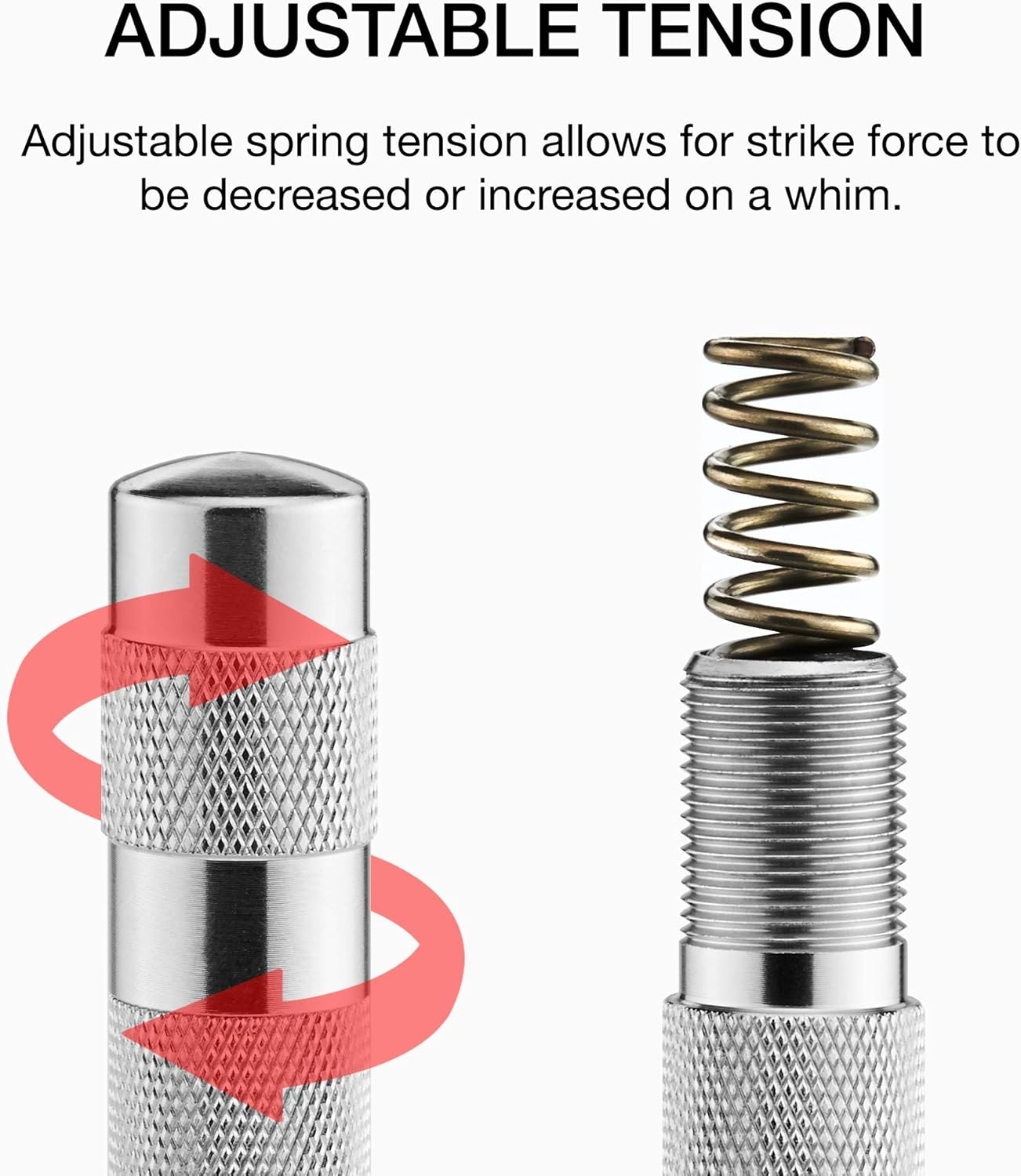 NEIKO 02639A 6-Inch Automatic Center Hole Punch with Adjustable One-Handed Spring Impact, Chrome-Plated Shank, and Premium S2 Steel Tip image number 1