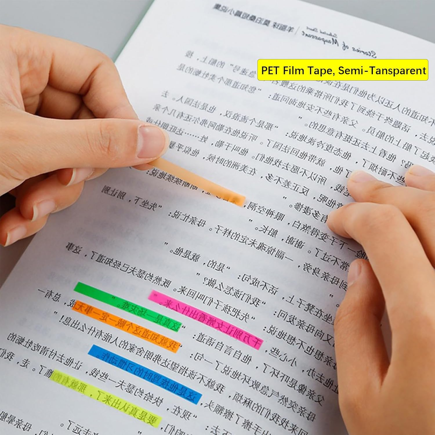 Transparent Sticky Tabs, Thin Index Highlighter Strips Tape, Annotation Page Markers, Scores-Marks, Book Marking Sticker for Office School Supplies (10 Pads X 300Pcs)