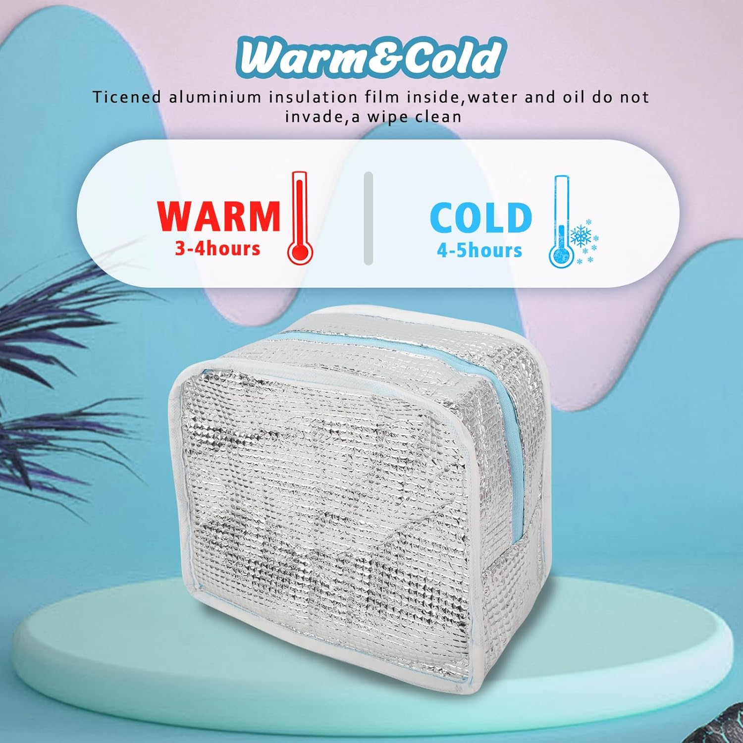 Kids Lunch Bag for Girls Boys, Reusable Insulated Cooler Lunch Bag, Small Cute Lunch Bag for Picnic Travel School (Light Blue)