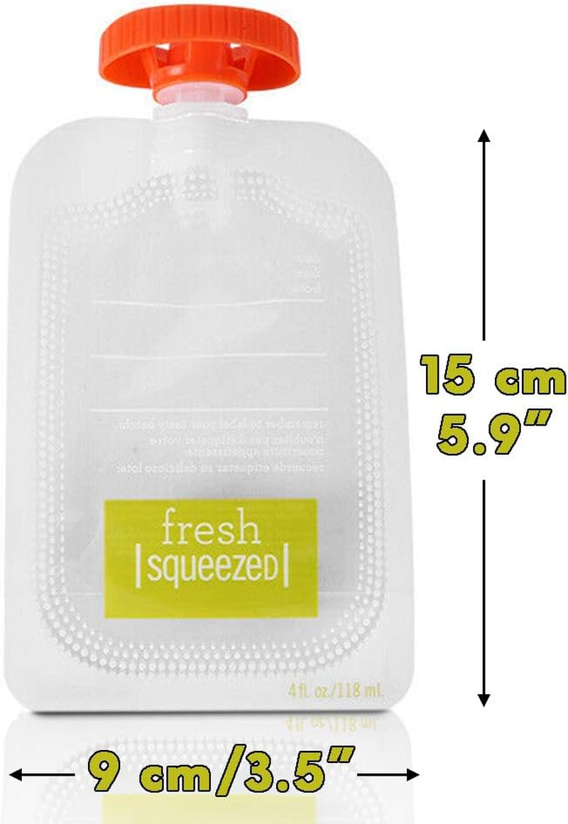 Pack of 50 Food Fruit Juice Puree Pouches Storage Bags Food Container Baby Children Infant Toddlers Feeding Supplies, Portable and Disposable, Clean and Healthy image number 5