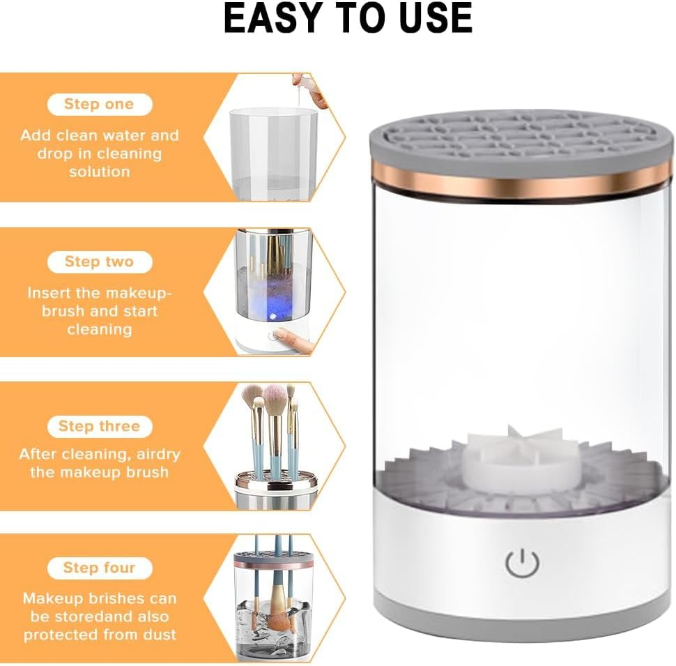 Electric Makeup Brush Cleaner, Yakiter USB Makeup Brush Cleaner, Hand Free Make up Brush Cleaner Set for Cleaning and Drying,Make up Brush Tool for All Sizes(White) image number 3