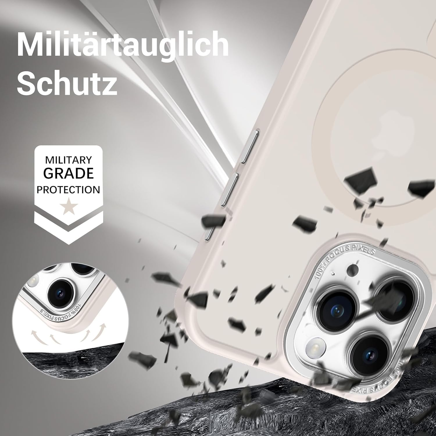 Gaobao Case for Iphone 15 Pro Max, Mobile Phone Case Iphone 15 Pro Max [Compatible with Magsafe] Translucent Matte Magnetic Shockproof Anti-Fingerprint Protective Case 6.7 Inches, Light Grey image number 6