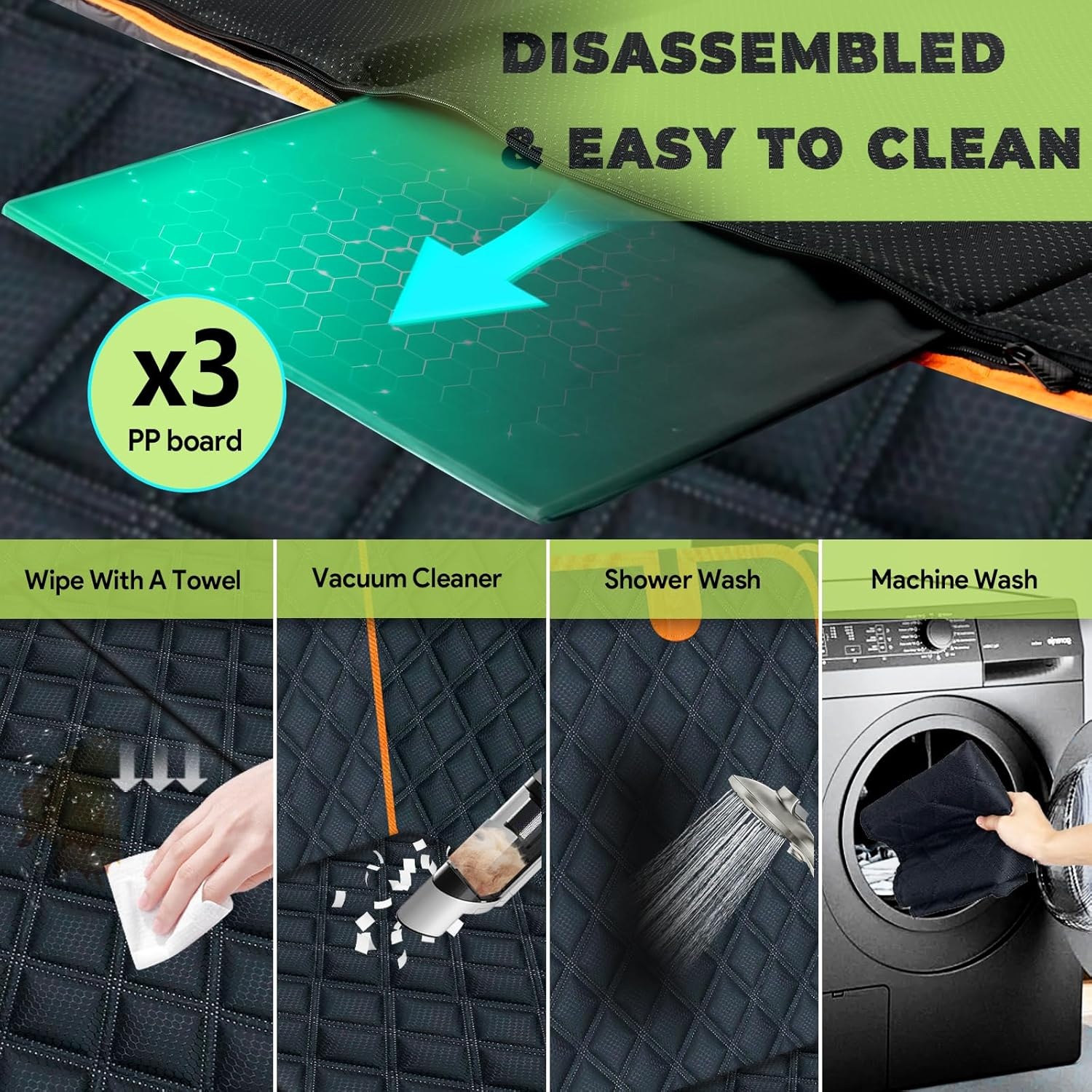 INSMEER Dog Car Seat Cover with Door Protectors, Dog Seat Cover Hard Bottom for Traveling and Camping with Pets, Dog Car Hammock Waterproof and Scratch-Resistant, Suitable for Cars image number 5