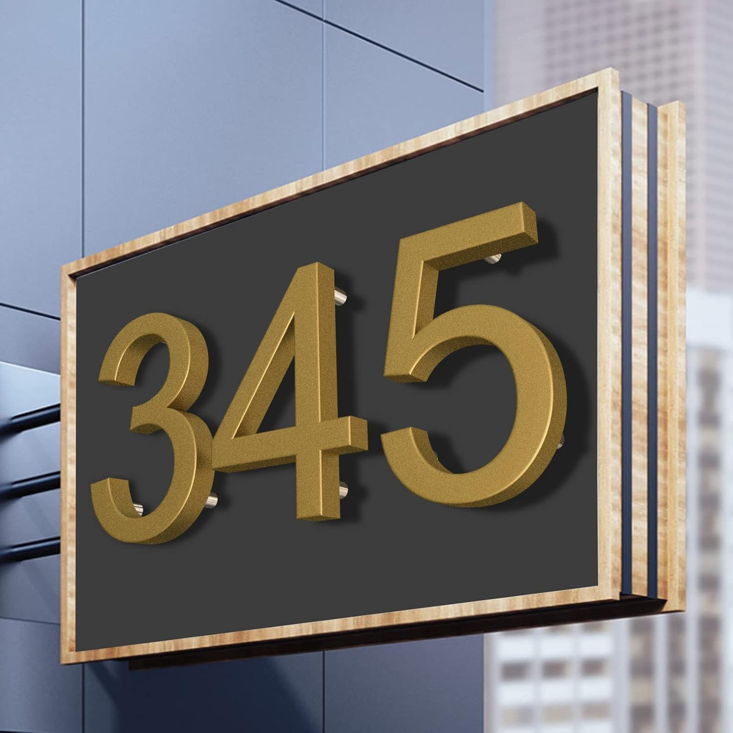 Floating House Number Modern House Numbers 5 Inch, Deamos Zinc Alloy Home Address Number for House with Reflective Finish Brass Floating Mount or Flush Mount Zinc Alloy [Number 2] image number 7
