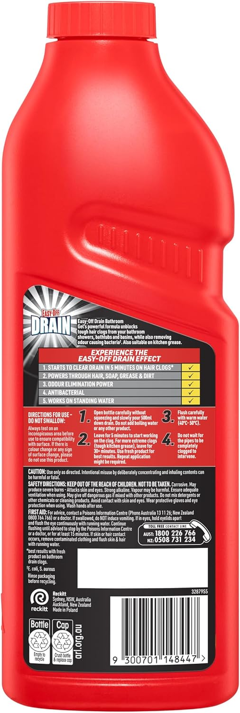 Easy-Off Bam Turbo Drain Cleaner Gel 1 Liter
