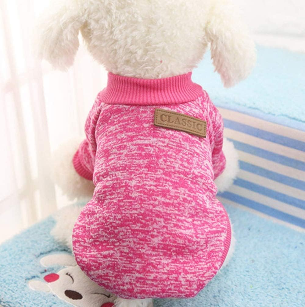 Idepet Pet Dog Classic Knitwear Sweater, Fleece Coat Dog Outfits for Small, Medium, Large Dog, Warm Pet Dog Cat Clothes, Soft Puppy Customes (L, Rosered) image number 6