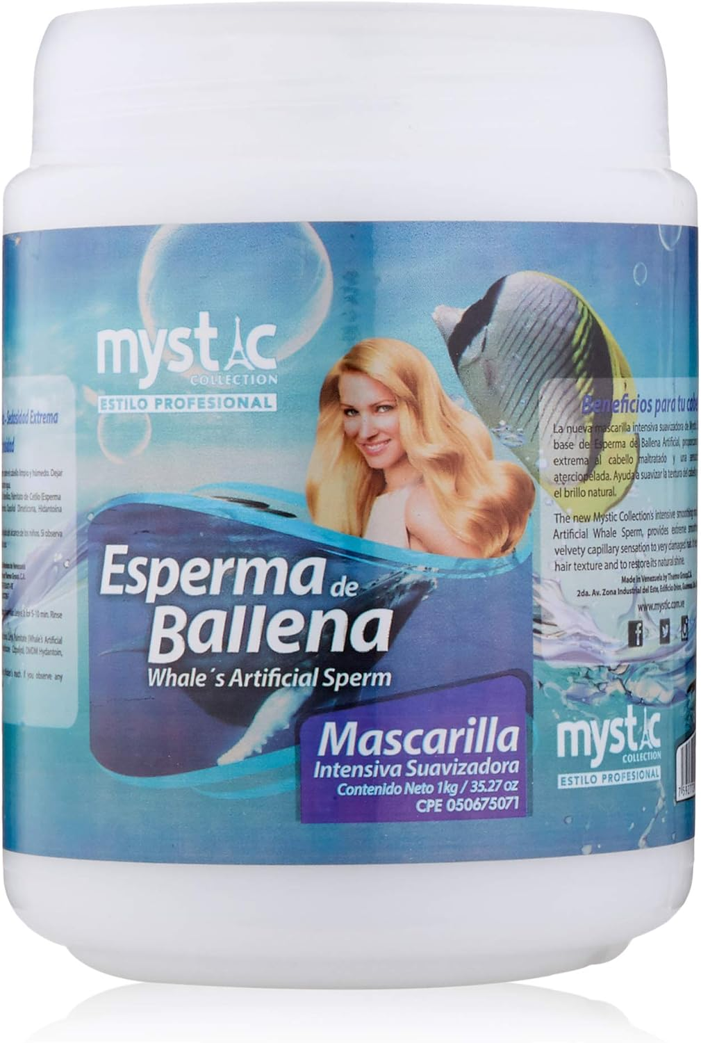 Kleravitex Whale Hair Mask Treatment for Damaged Hair 35 Oz - Nourishes and Repairs Dry Hair - Deep Conditioning for Shiny and Smooth Hair