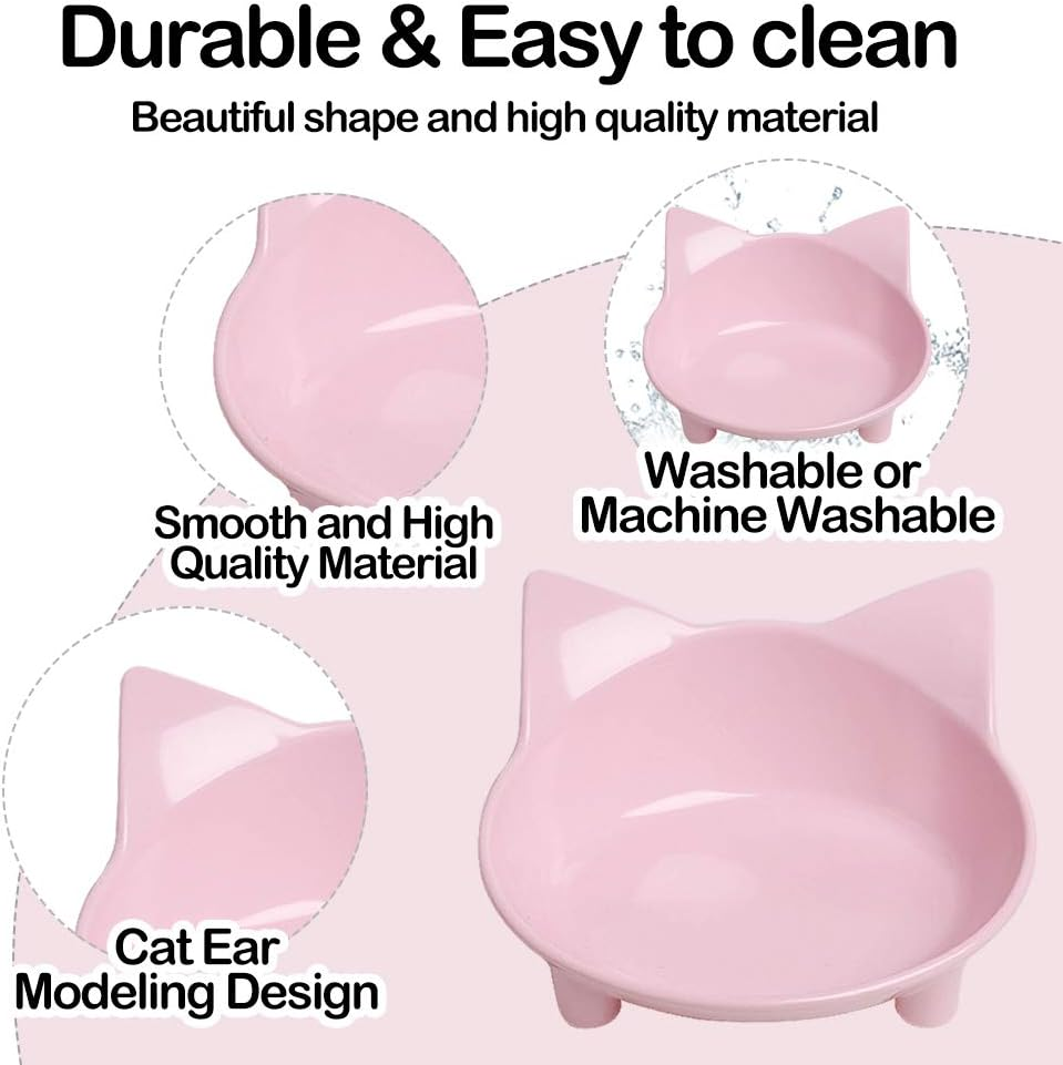 Rapsrk Cat Food Bowl, Non-Slip, Shallow Design, Bpa-Free, 24 Ounces, Dishwasher Safe - Multi-Colored image number 7