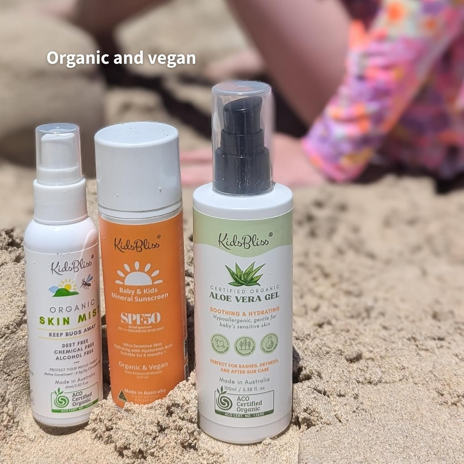 Organic Baby & Kids Mineral Sunscreen SPF 50 | 25% Non-Nano Zinc Oxide for Sensitive Skin | No White Cast, Non-Greasy & Fragrance-Free | TGA & FDA Approved | with Hyaluronic Acid - 70G image number 4