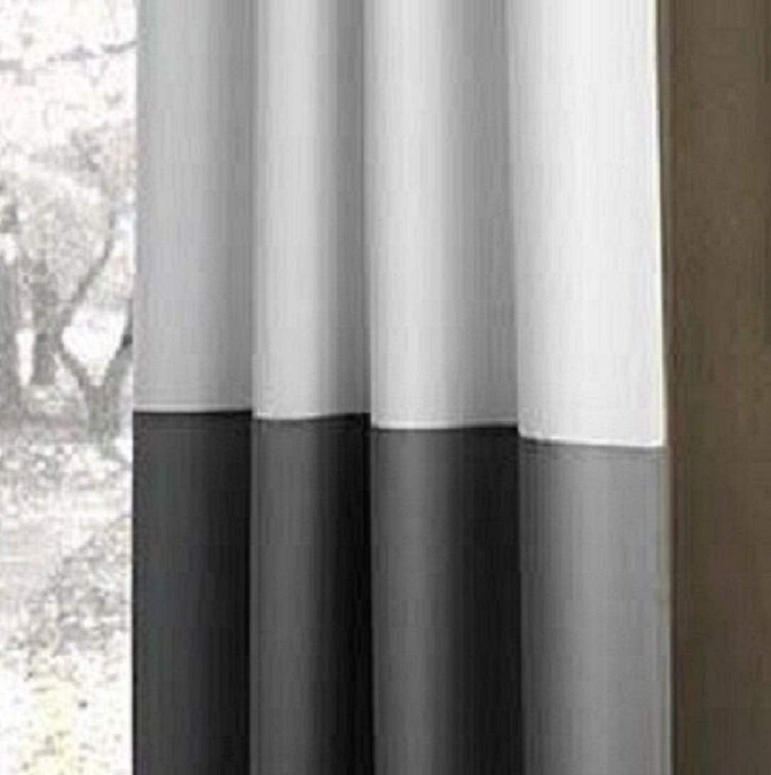 Curtainworks Kendall Color Block Grommet Curtain Panel, 120 Inch, White image number 5