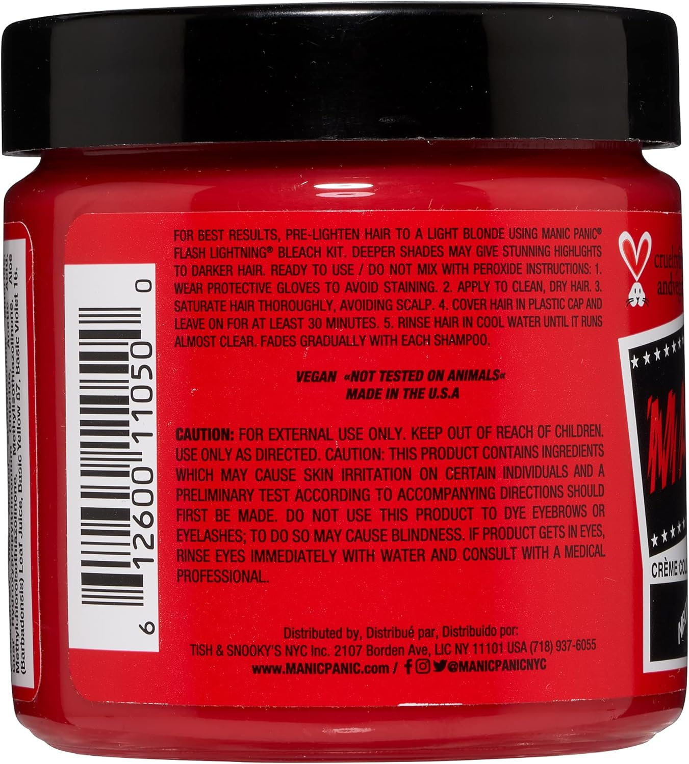 MANIC PANIC Red Passion Hair Dye &ndash; Classic High Voltage - Semi Permanent Hair Color - Glows in Blacklight - Medium Strawberry Red Shade with Pink Tint - Vegan, PPD & Ammonia Free - for Coloring Hair image number 5