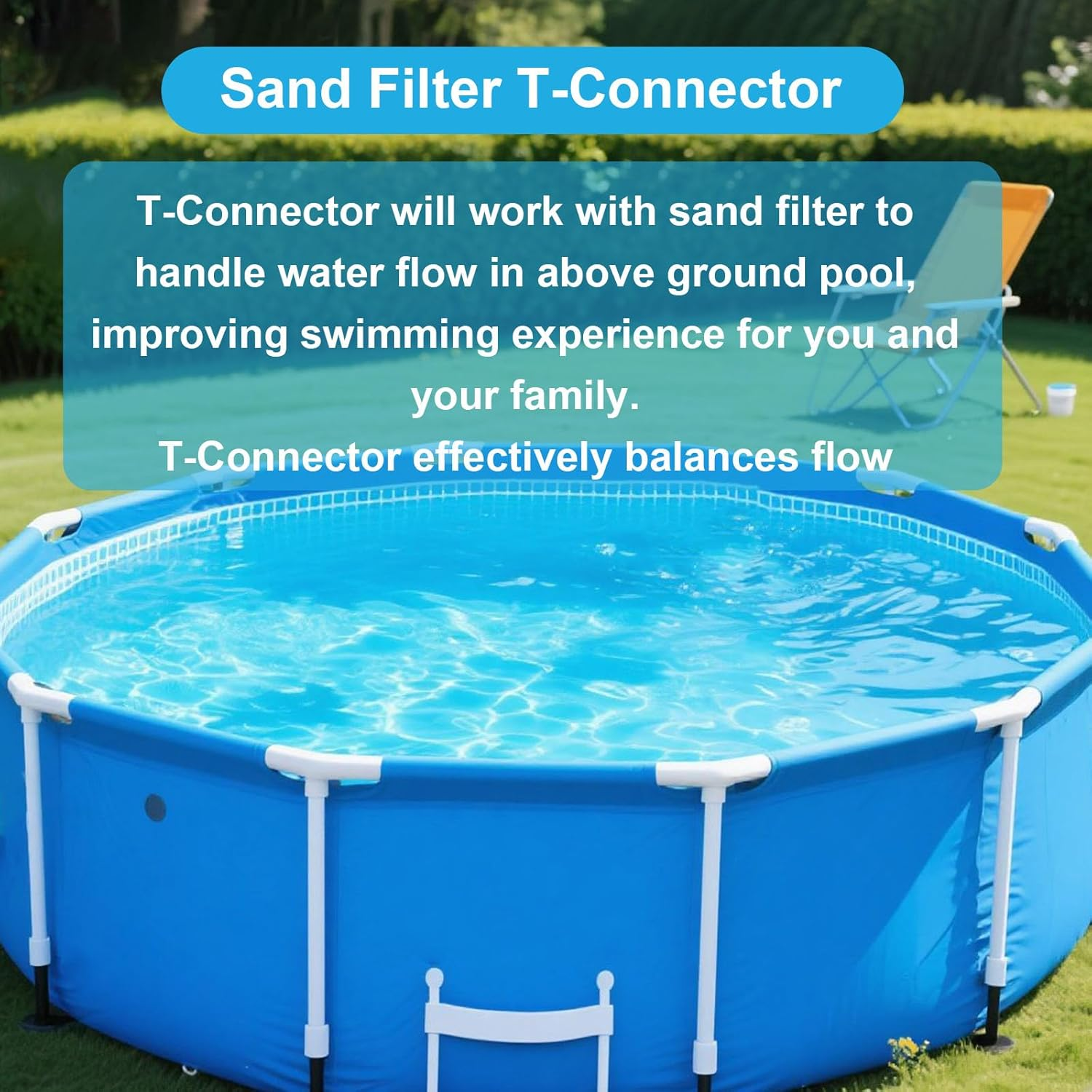 3Pcs Pool T Joint Set Compatible with Coleman & Intex P61408, 1.25In to 1.5In Pool Hose Connector with O Rings and Hose Clamps for Filter Pump Replacement Accessories image number 3