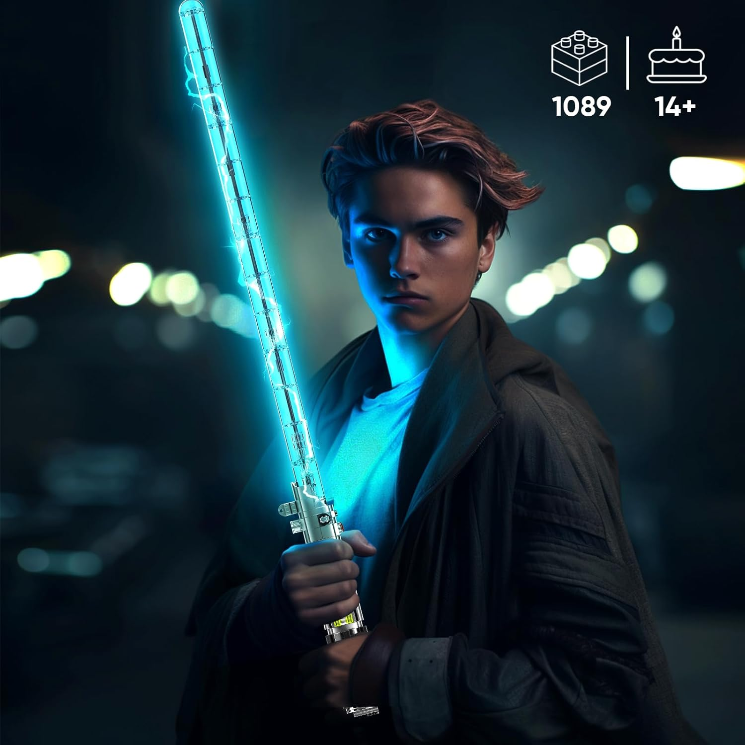 Mould King 10139 Lightsaber Building Blocks Set, Light Saber with Stand, Rechargeable Light Sword for Adult Kids Birthday Thanksgiving Xmas Toys Gift Halloween Cosplay (1089+ PCS)