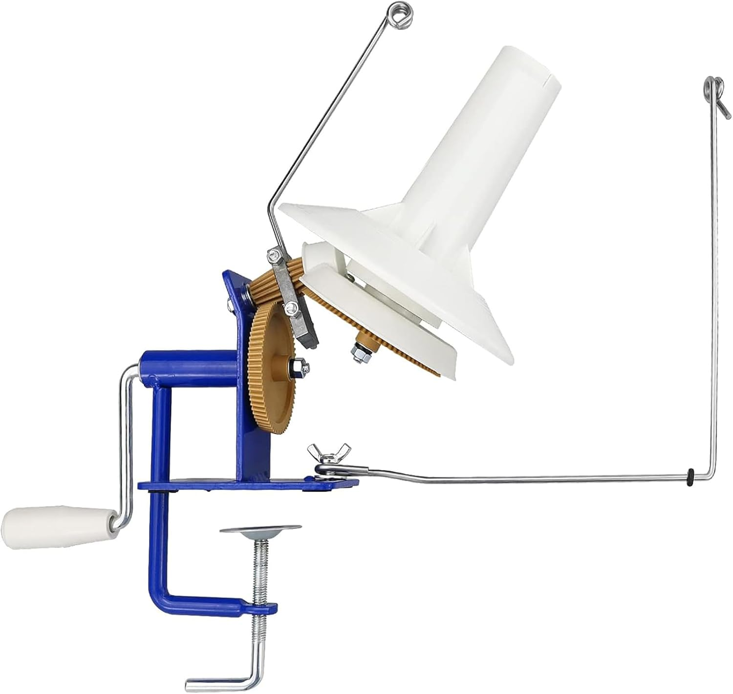 Large Metal Yarn/Fiber/Wool/String Ball Winder - 10 Oz，Hand Operated, Blue and White image number 4
