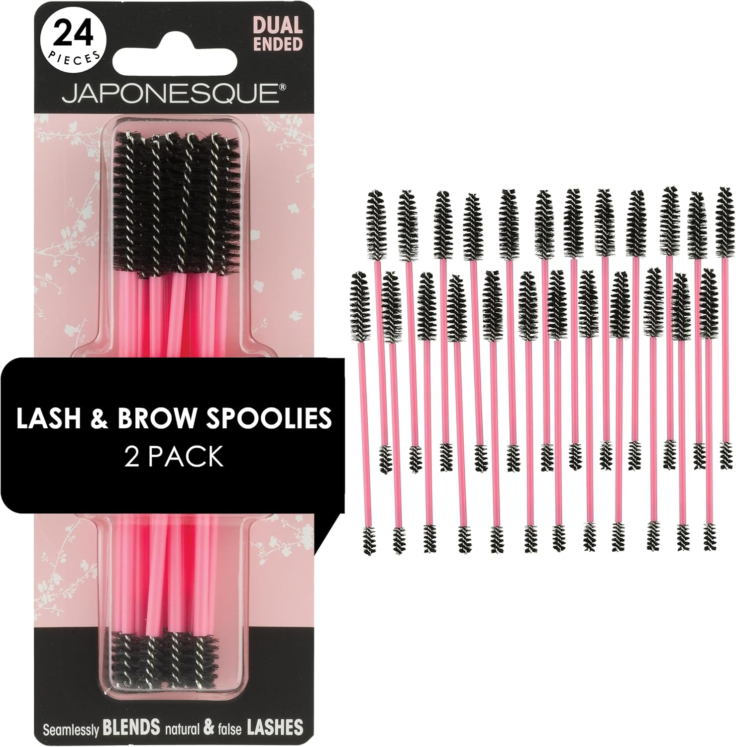 JAPONESQUE Dual Ended Lash & Brow Tool &ndash; Eyelash Separator & Eyebrow Brush Spoolie, 2Pk, 24Ct image number 6