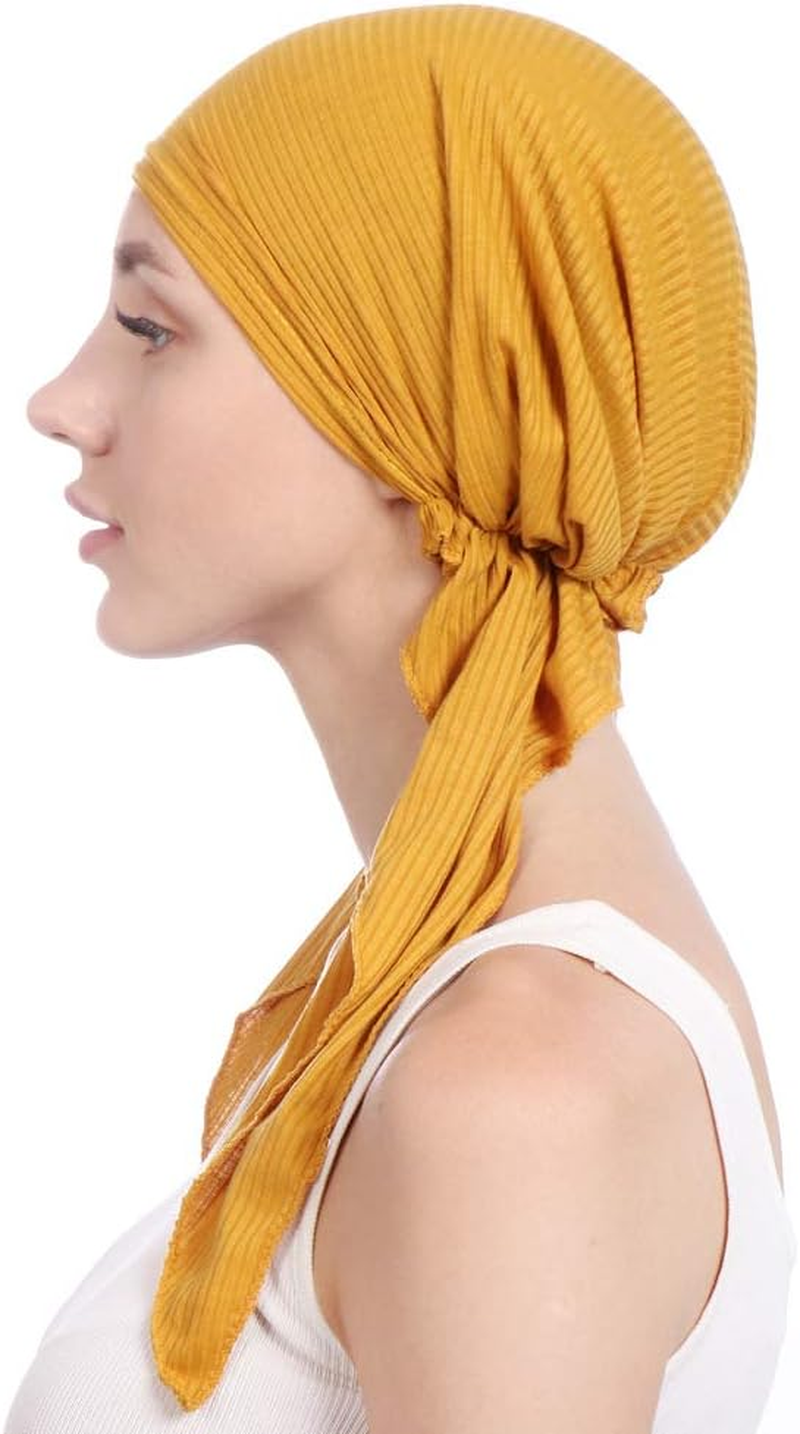 Women'S Pleated Curved Solid Color Brimless Elastic Cap image number 3