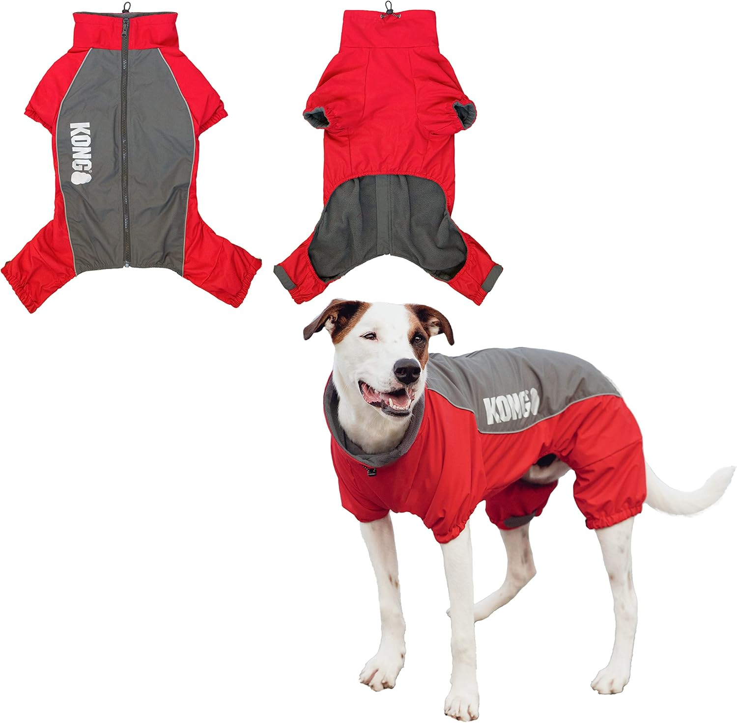 KONG Red Full Coverage Snowsuit for Dogs, Large image number 3