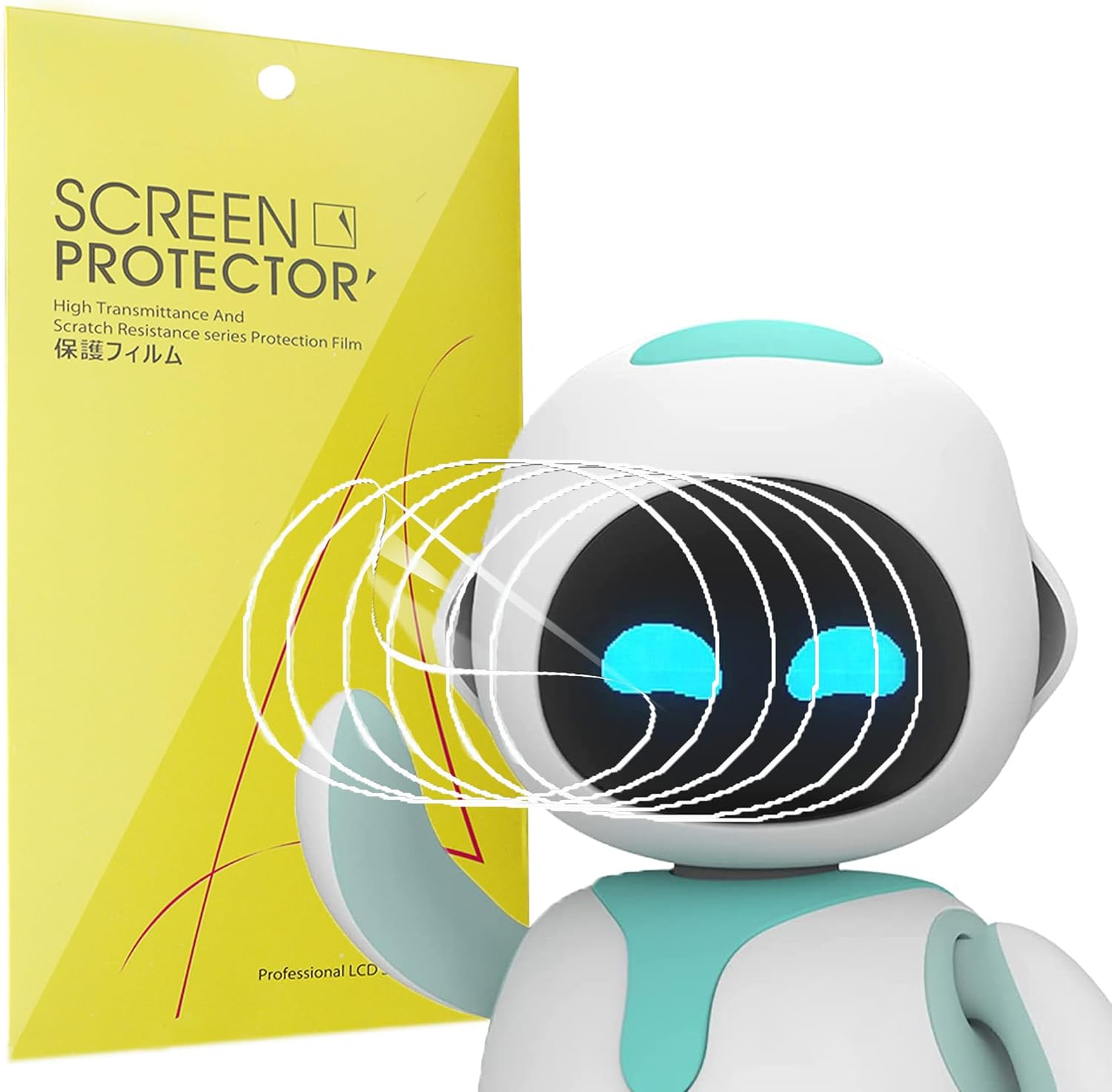 Lamshaw Compatible for Eilik Robot Pets Screen Protector, [6 Pack] Full Coverage TPU Clear Film Compatible for Eilik Robot Pets (6 Pack)