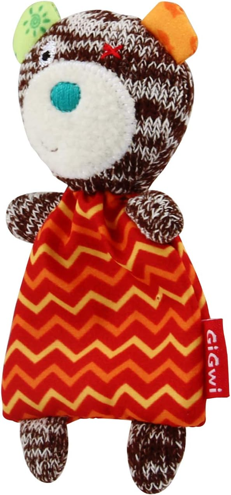 Gigwi Catnip Series Refillable Bear Ziplock Cat Toy with 3 Bags, Red image number 1