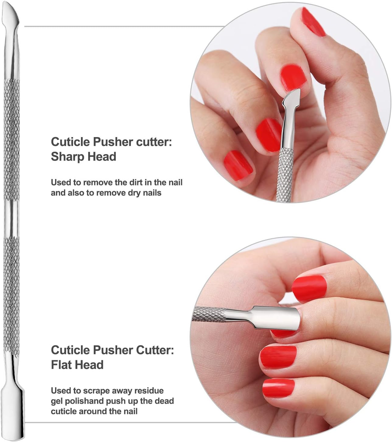 YINYIN Cuticle Trimmer with Cuticle Pusher - Cuticle Remover Cuticle Nippers Professional Stainless Steel Cuticle Pusher and Cutter Clippers Durable Pedicure Manicure Tools for Fingernails and Toenails - Green image number 3