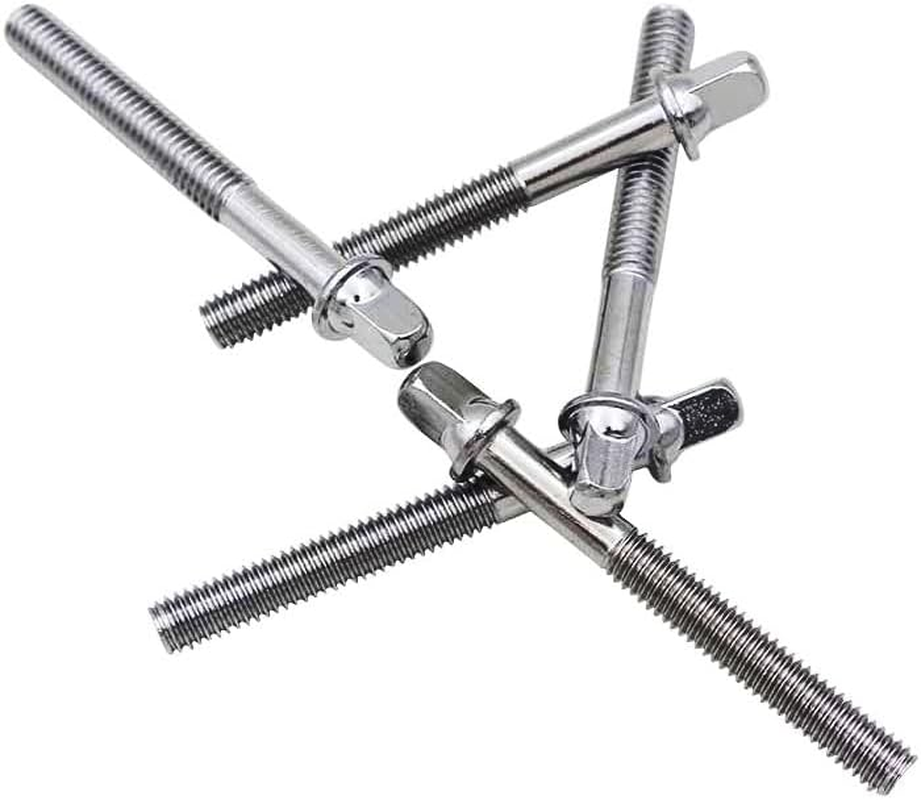Drum Set Hardware 12-Pack Stainless Steel Drum Tight Screw Tension Rods for Percussion Instrument Parts (M6 X50Mm) image number 2