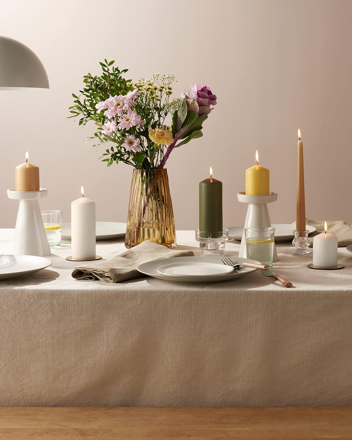 Bolsius Pillar Candles - Green - 4-Pack - 8 X 6 Cm - Decorative Household Candles - Long Burning Time of 17 Hours - Unscented - Includes Natural Vegan Wax - without Palm Oil image number 5