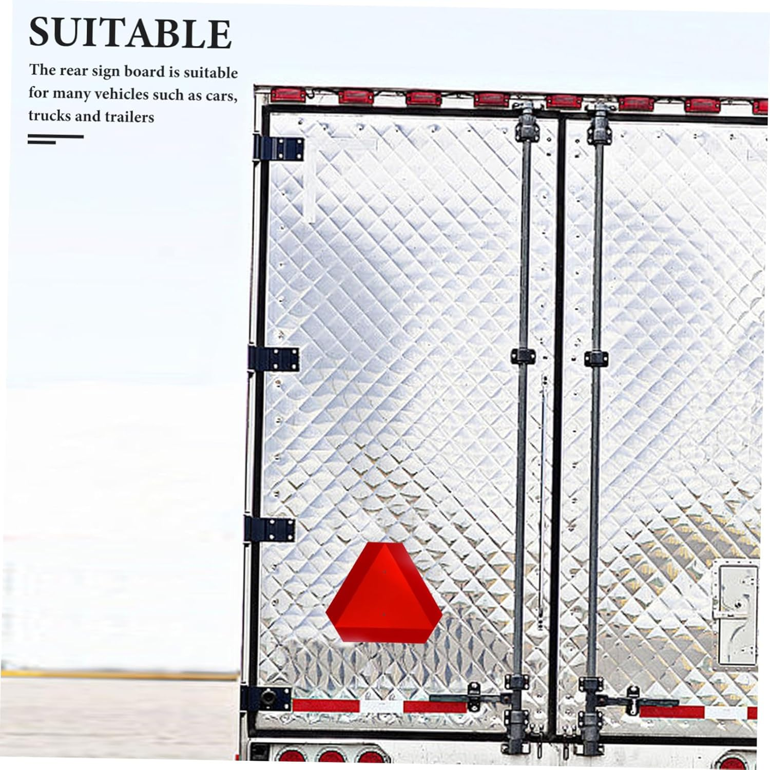 Reflective Triangle Sign for Slow Moving Vehicles Golf Cart Safety Board High Visibility Road Sign image number 1