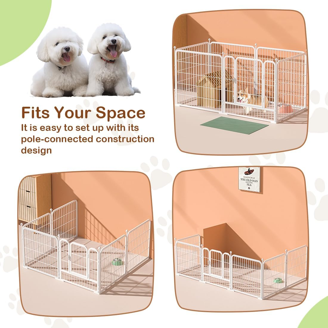Pet Dog Metal Playpen for Yard, RV Camping, 31 Inch 6 Panels Folding Dog Play Pen Frame for Puppy Cat Rabbit Animal, Outdoor Indoor Cat Dog Enclosure image number 5