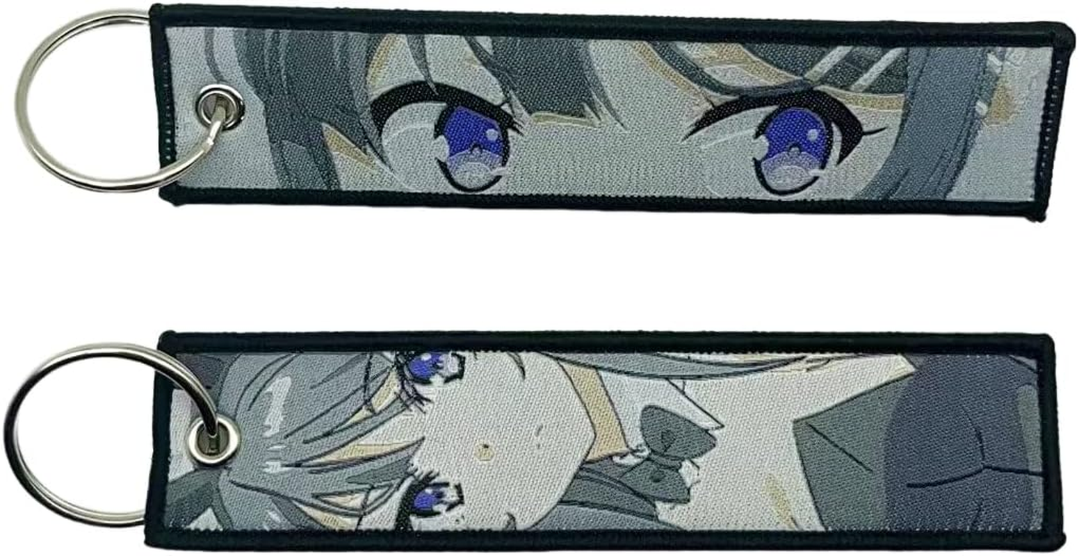 1 Pack Anime Jet Tag Keychain Tag Key Chain Embroidered - EDC for Motorcycles, Scooters,Atv,Car and Anime Gifts