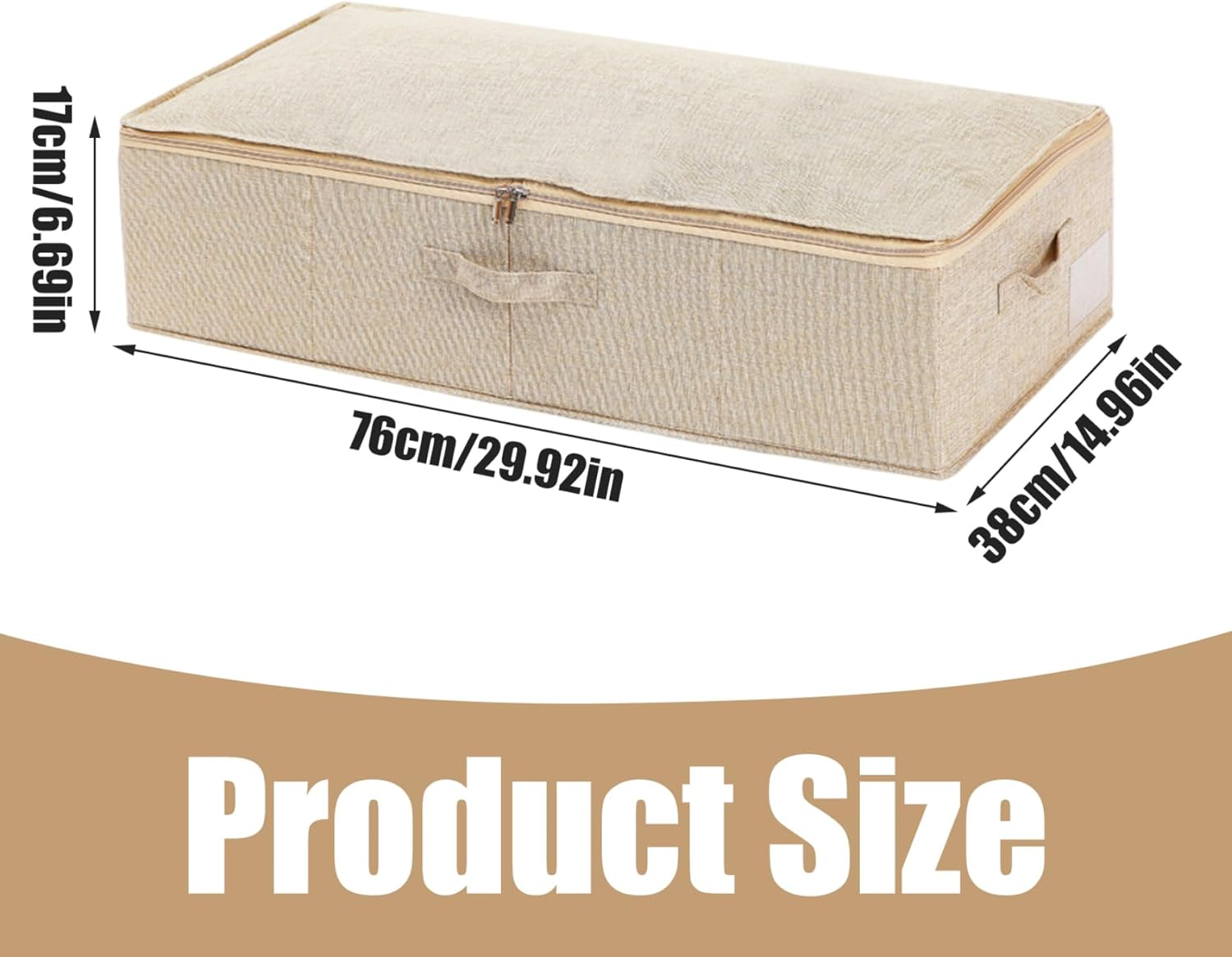 Wedding Dress Storage Box, 30X15X7 Dustproof Moisture Proof Foldable Wedding Keepsake Box with Handle and Zipper for under Bed Closet- image number 2