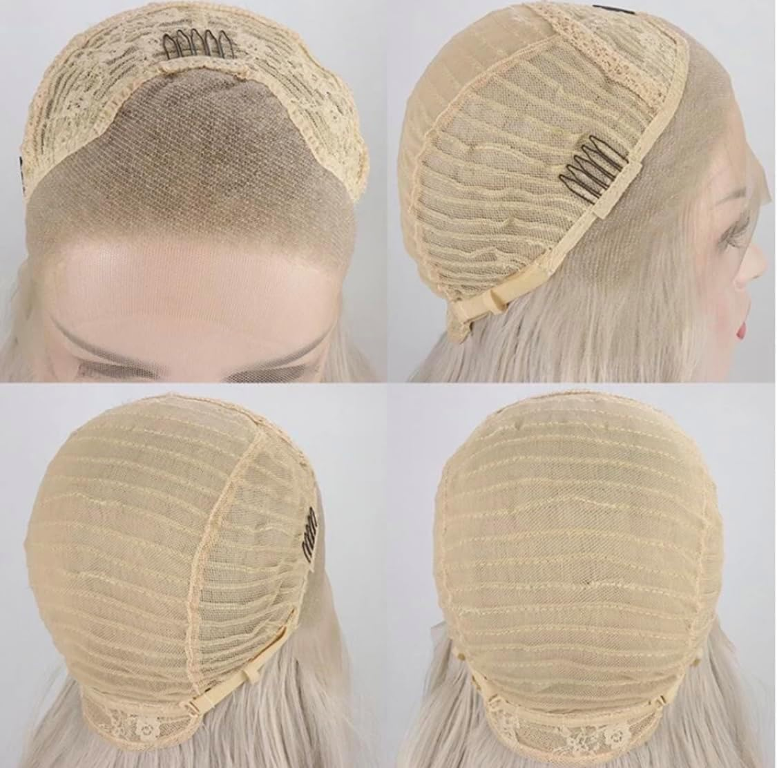 24Inch Light Blonde Wavy Lace Front Wig Long Curly Blonde Wig Heat Resistant Hair Natural Hairline Soft Wig Glueless Wig for Women Drag Queen Cosplay - Auburn image number 3