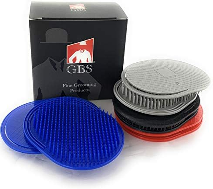 GBS 8Pcs Multi Colored Shower Palm Brush for Men or Women, Portable Hair Brushes Beard Shampoo Brushes Pocket Comb Scalp Massager Brush for Travel image number 2