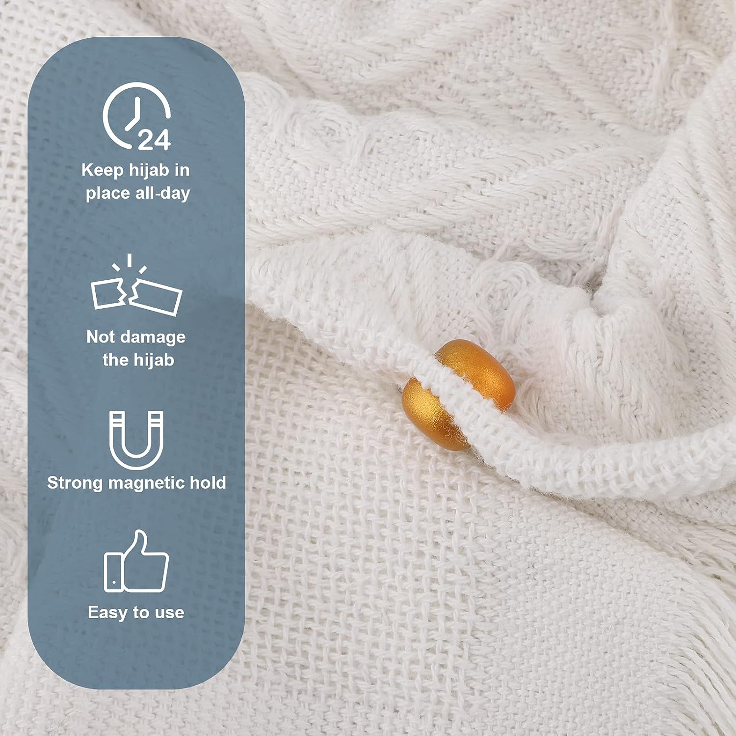 8PCS Multi-Purpose Magnetic Hijab Pins - Strong Pinless Scarf Clasp and Brooch for Women'S Hijabs, Scarves, and Clothes - [Image-Dependent] image number 3