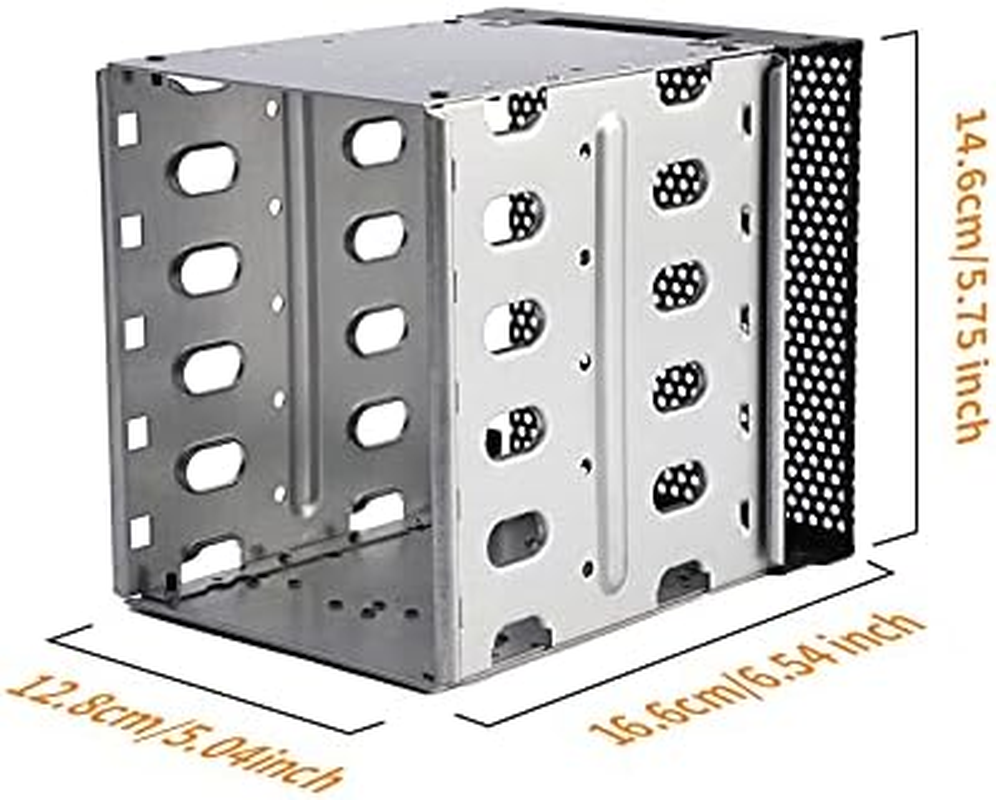 Stainless Steel Hard Drive Cage, 5.25" to 5X3.5 Rack SAS for Computer, Hard Driver Tray with Fan Space -Galvanized Steel Plate Adapter Rack Bracket Free Size image number 6