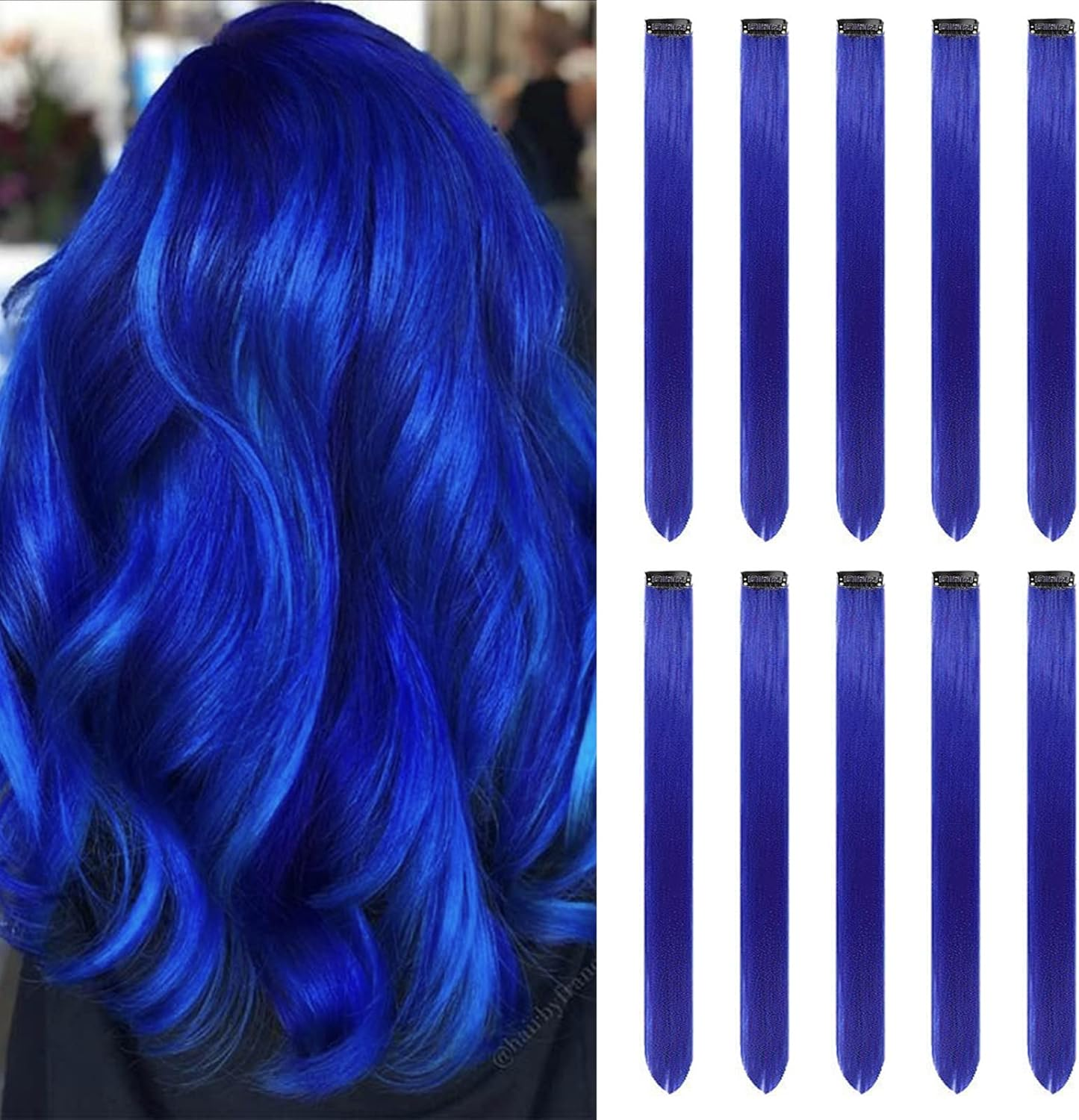 Coloured Hair Extensions Clip in for Girls 22 Inch Colourful Straight Hair Extensions for Party Highlights Hair Accessories Hairpieces for Children Women (10 Pieces Peach Pink)