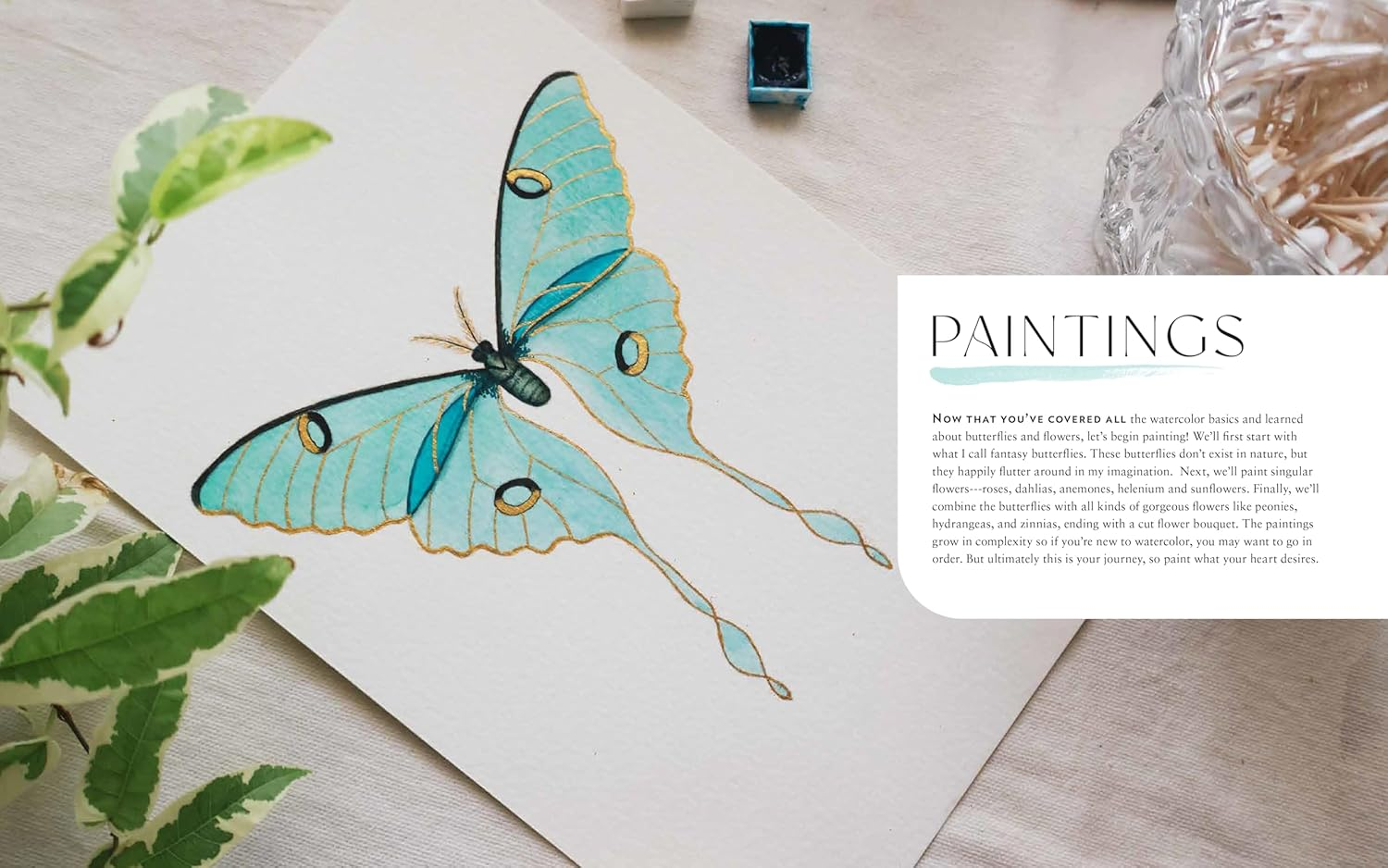 Beautiful Butterflies and Flowers: 20 Step-By-Step No-Sketch Projects on Watercolor Paper image number 4