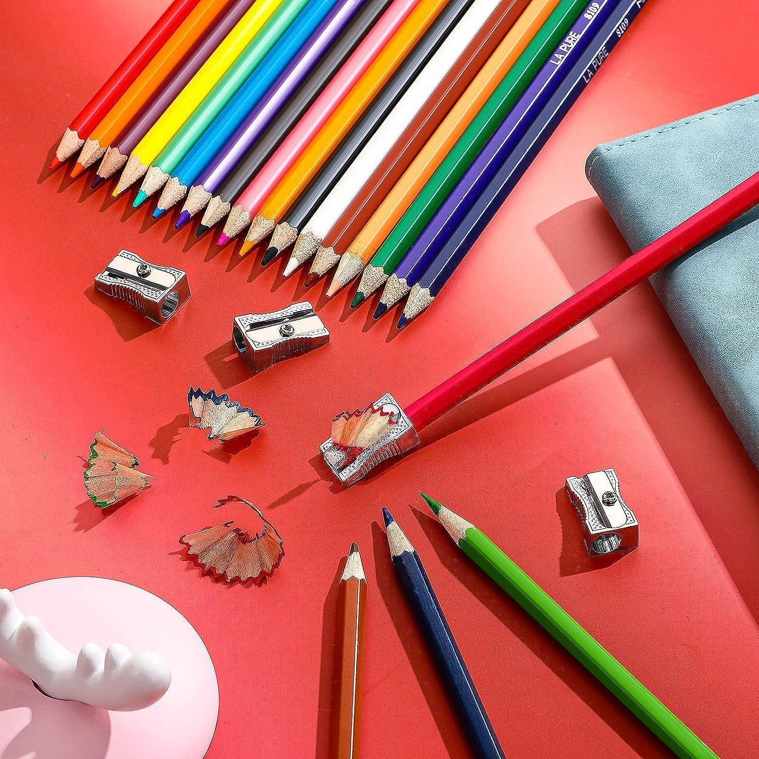 Single Hole Alloy Handheld Sharpeners, 24Pcs Metal Mini Pencil Sharpeners with Single Hole,Metal Mini Pencil Sharpeners Silver Alloy Handheld Sharpener Manual Pencil Sharpeners Alloy Pencil Sharpener image number 3