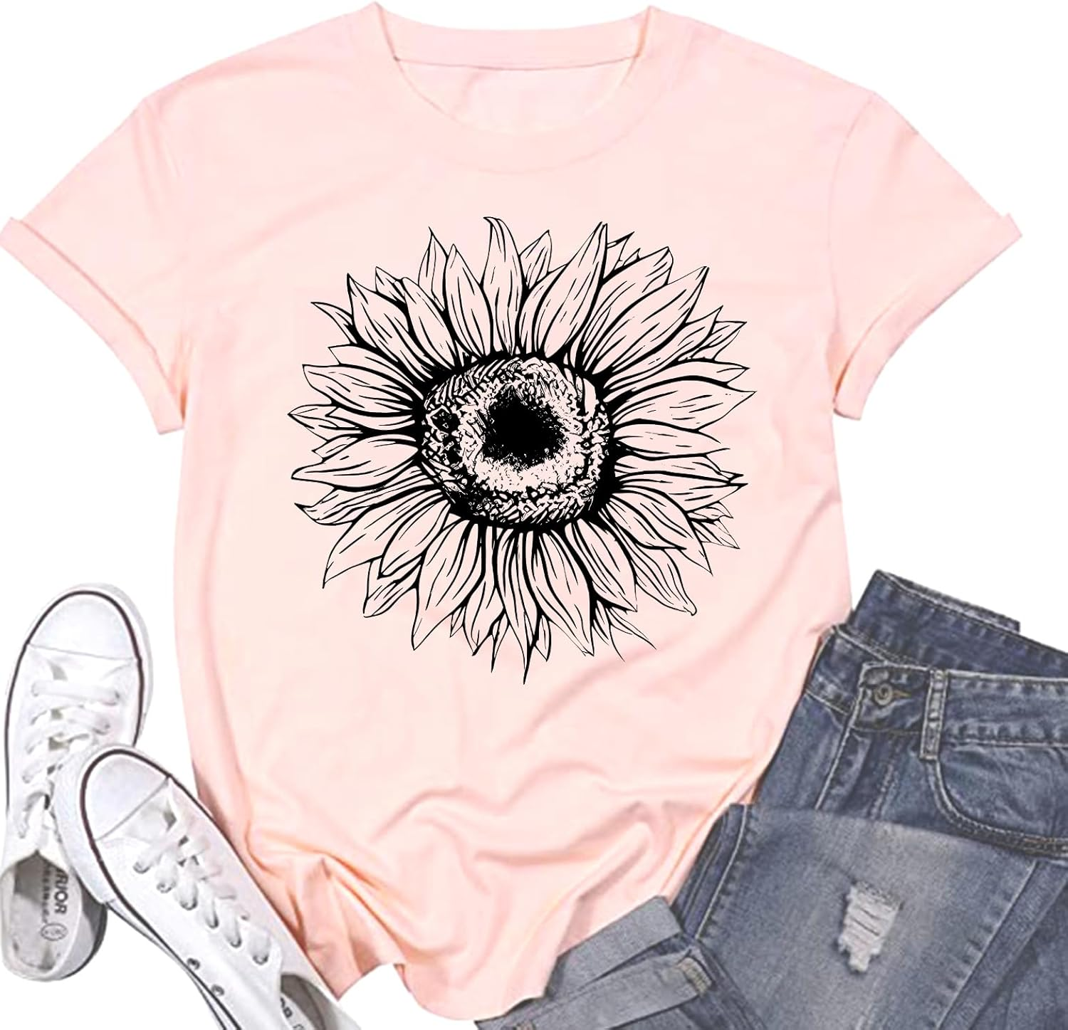 Colorful Sunflower Daisy Flower T Shirt for Summer image number 1