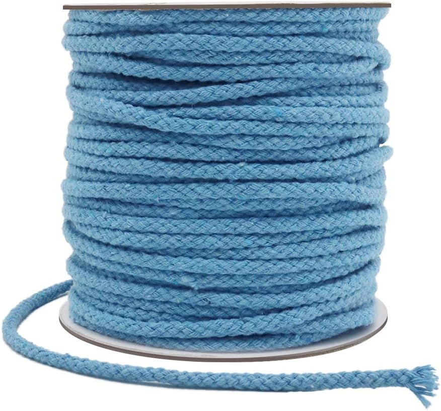 Tenn Well Braided Cotton Cord, 165 Feet 5Mm Wide Cotton Macrame Rope for Plant Hangers Wall Hangings DIY Crafts (Red)