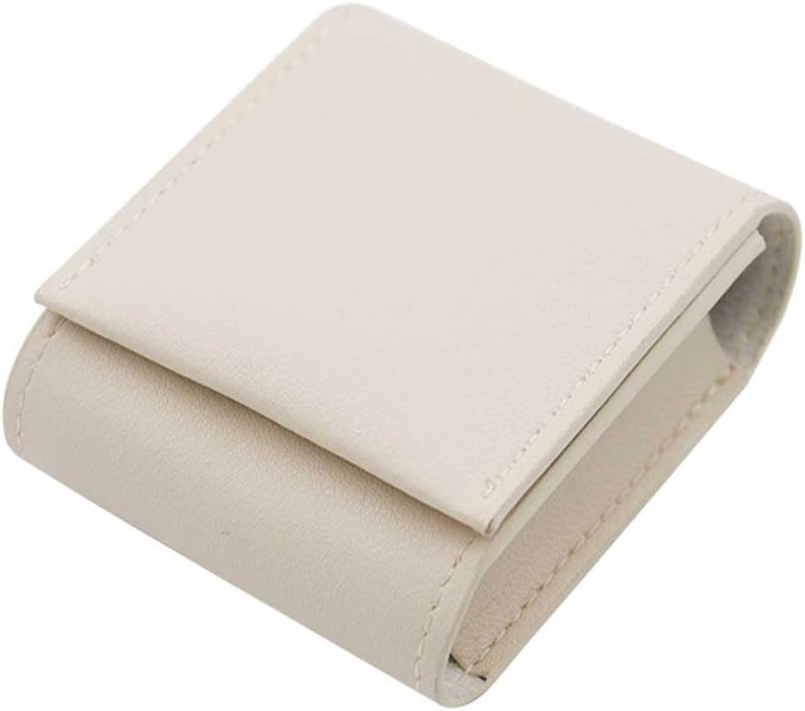 Teensery Leather Lipstick Case Portable Lip Gloss Bag Lip Balm Holder Case Lipstick Storage Box Organizer with Mirror for Women Ladies, 1 Piece, Beige image number 4