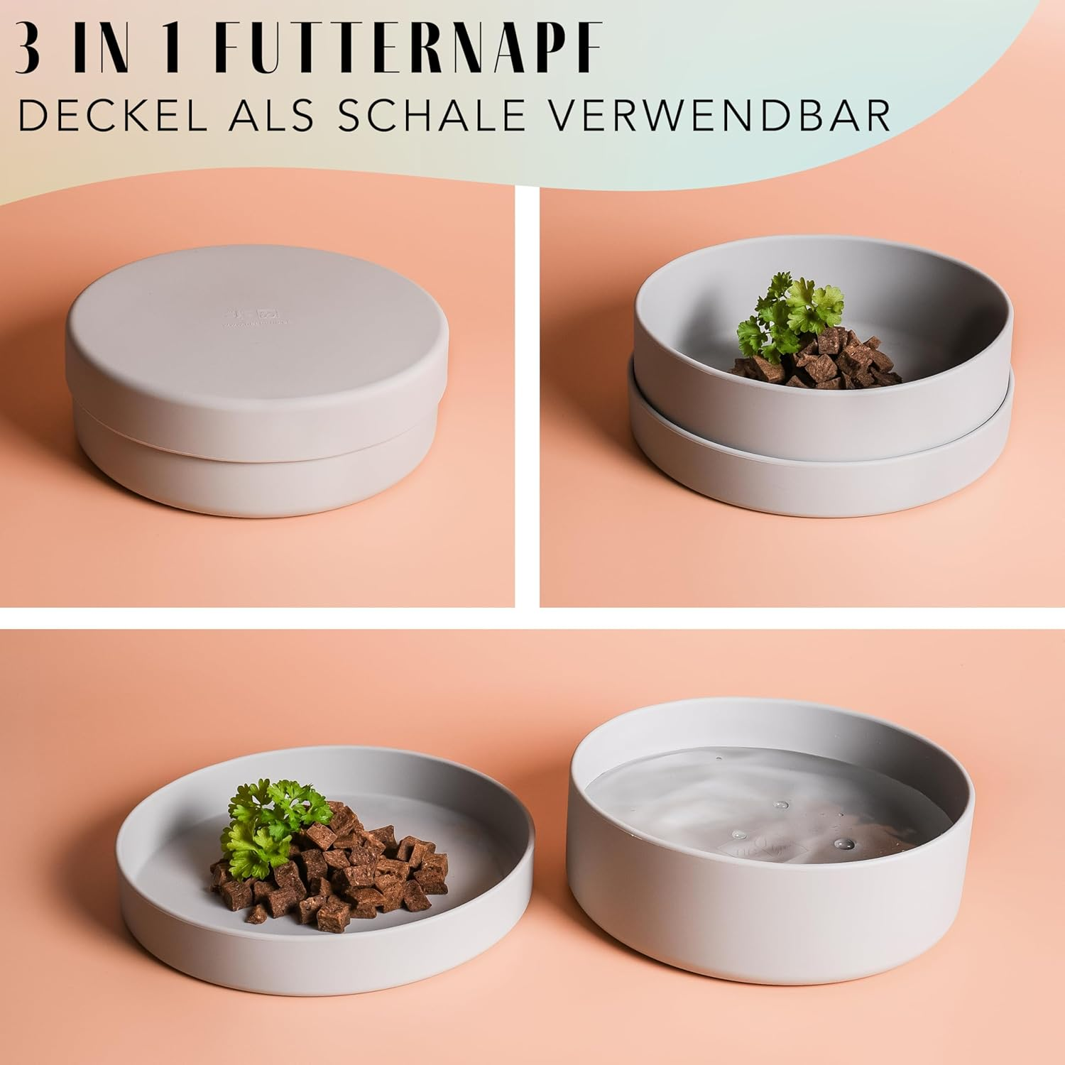 Ne&No&reg; Silicone Dog Bowl 1200 Ml with Lid for Small and Medium Dogs | Airtight Sealed in the Fridge | Feeding Bowl Dog Non-Slip | Feeding Bowl Dog Set image number 3