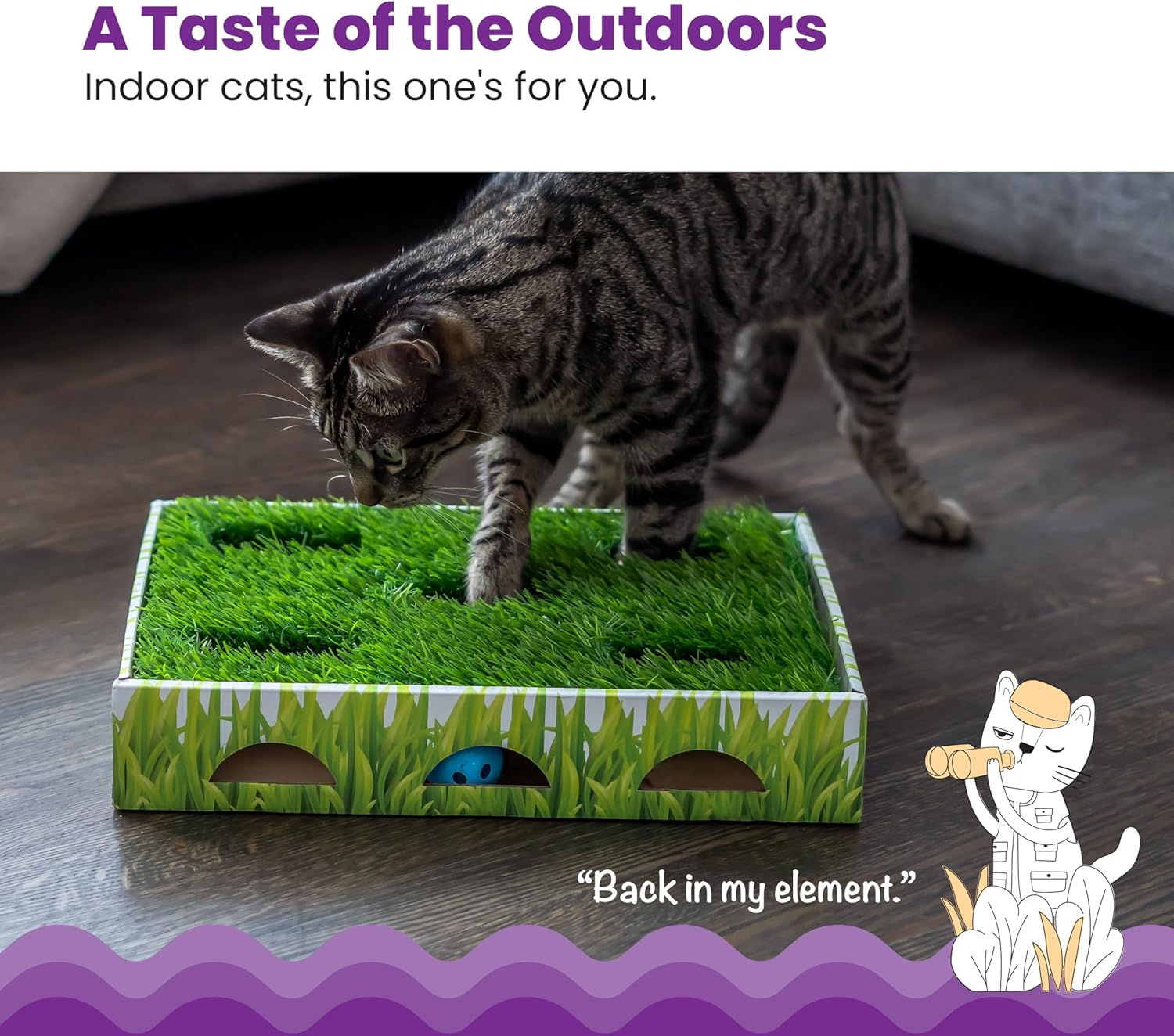 Petstages Grass Patch Hunting Box Cat Toy