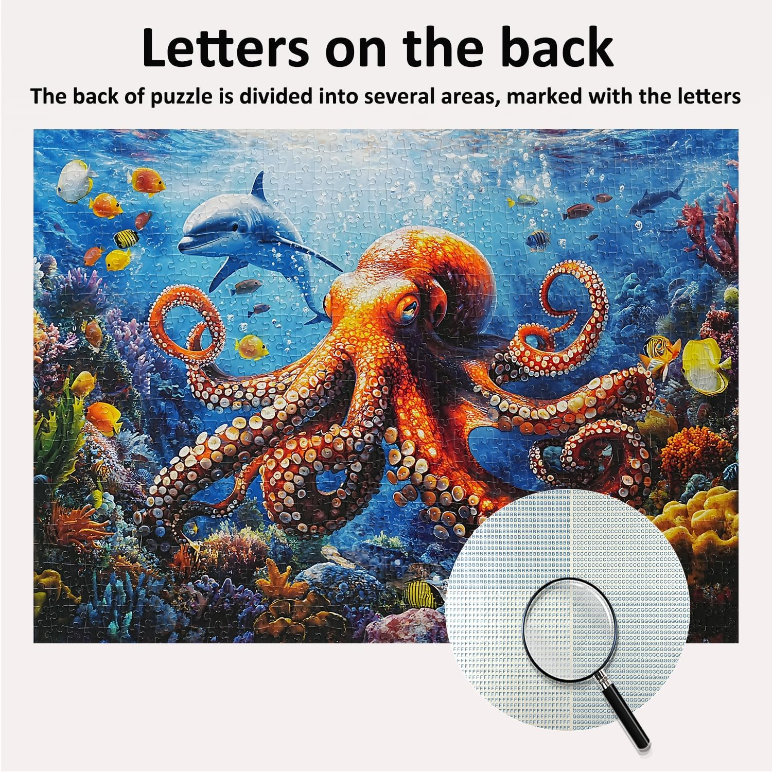 1000 Pieces Jigsaw Puzzles for Adults Octopus Puzzles Impossible Hard Difficult Challenging Puzzles for Teens Underwater World Jigsaw Puzzle Dolphin 1000Pc Puzzle 28 X 20 Inch image number 1