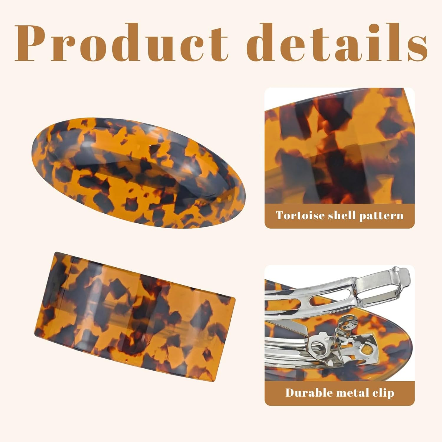 Xanthelle Hair Slides for Women, 2 Pieces Large Hairpins and Flat Hair Clip as Flat Clips with Hair Slide for Women and French Hair Slide image number 5