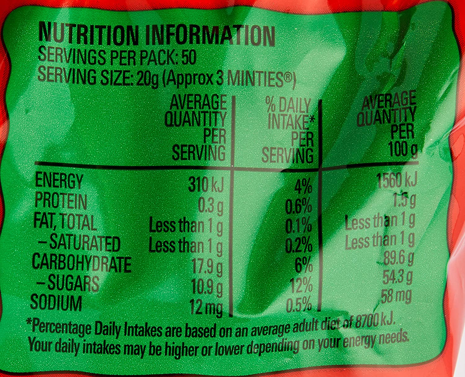 Allens Minties Chewy Bulk Bag Lollies, 1Kg - 21.1 X 5.8 X 31.7 Centimeter image number 2