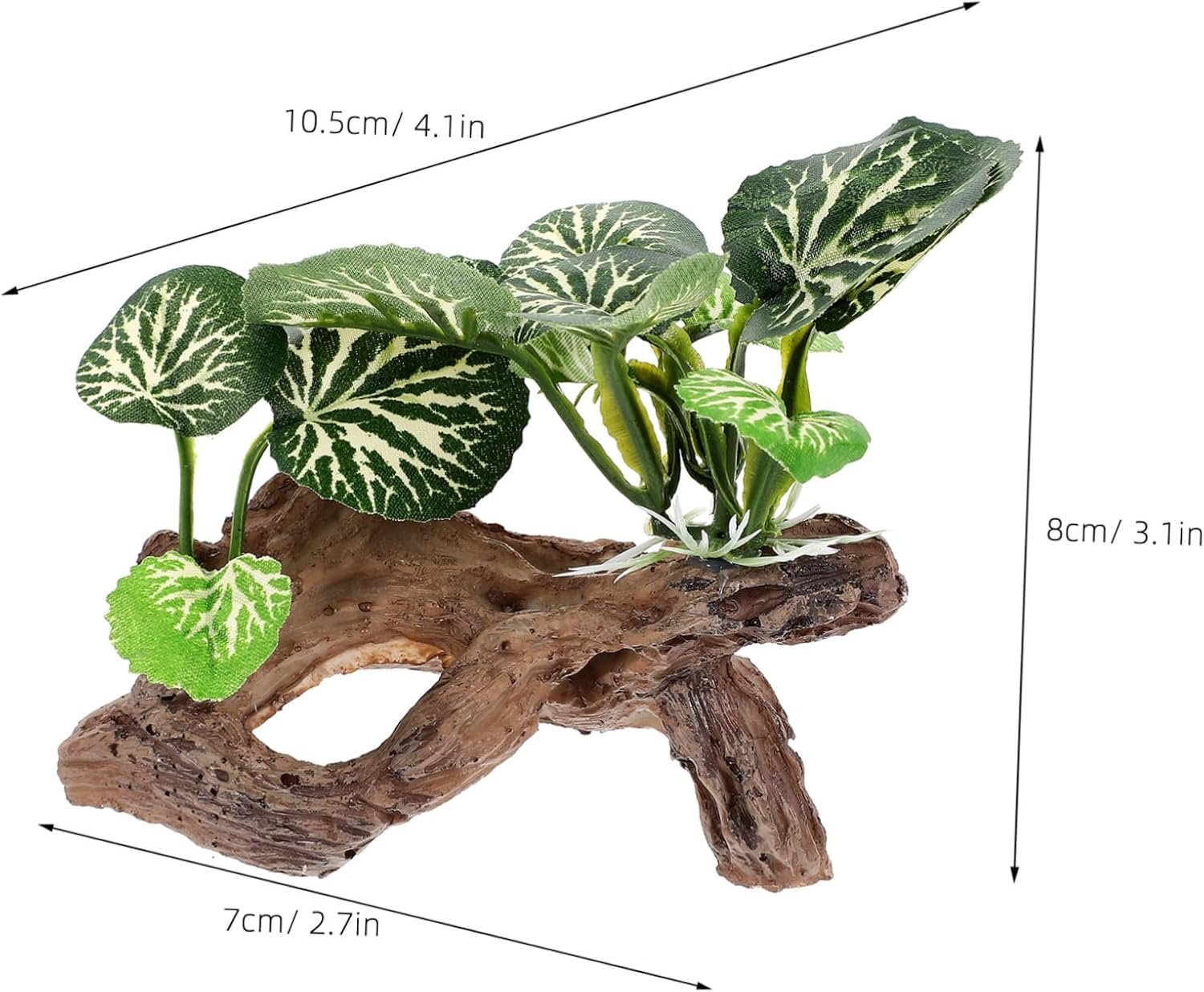 SEWOART Artificial Aquarium Trunk Plant Ornament Fish Tank Hideout Cave Decorative Fake Tree Stump for Aquatic Landscape and Fish Shelter image number 3
