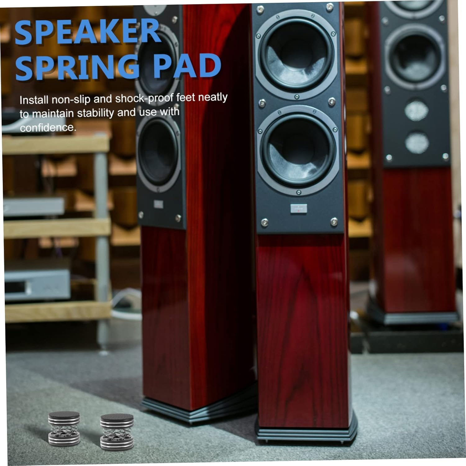 ARTIBETTER 4Pcs Speaker Isolation Feet and Vibration Absorber Spring Pads for Hifi Audio Equipment Subwoofer Stand Black Vibration Damper Speaker Floor Protector for Home Audio image number 2