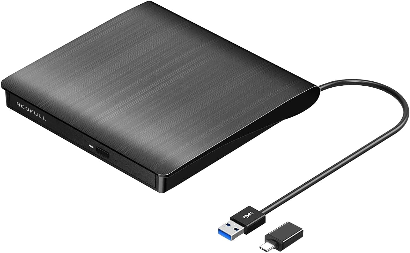 ROOFULL External CD DVD Drive for Laptop, USB 3.0 Type-C Portable CD/DVD Player Burner Reader Writer Adapter for Windows 11/10 Computer Mac Macbook Linux PC image number 6