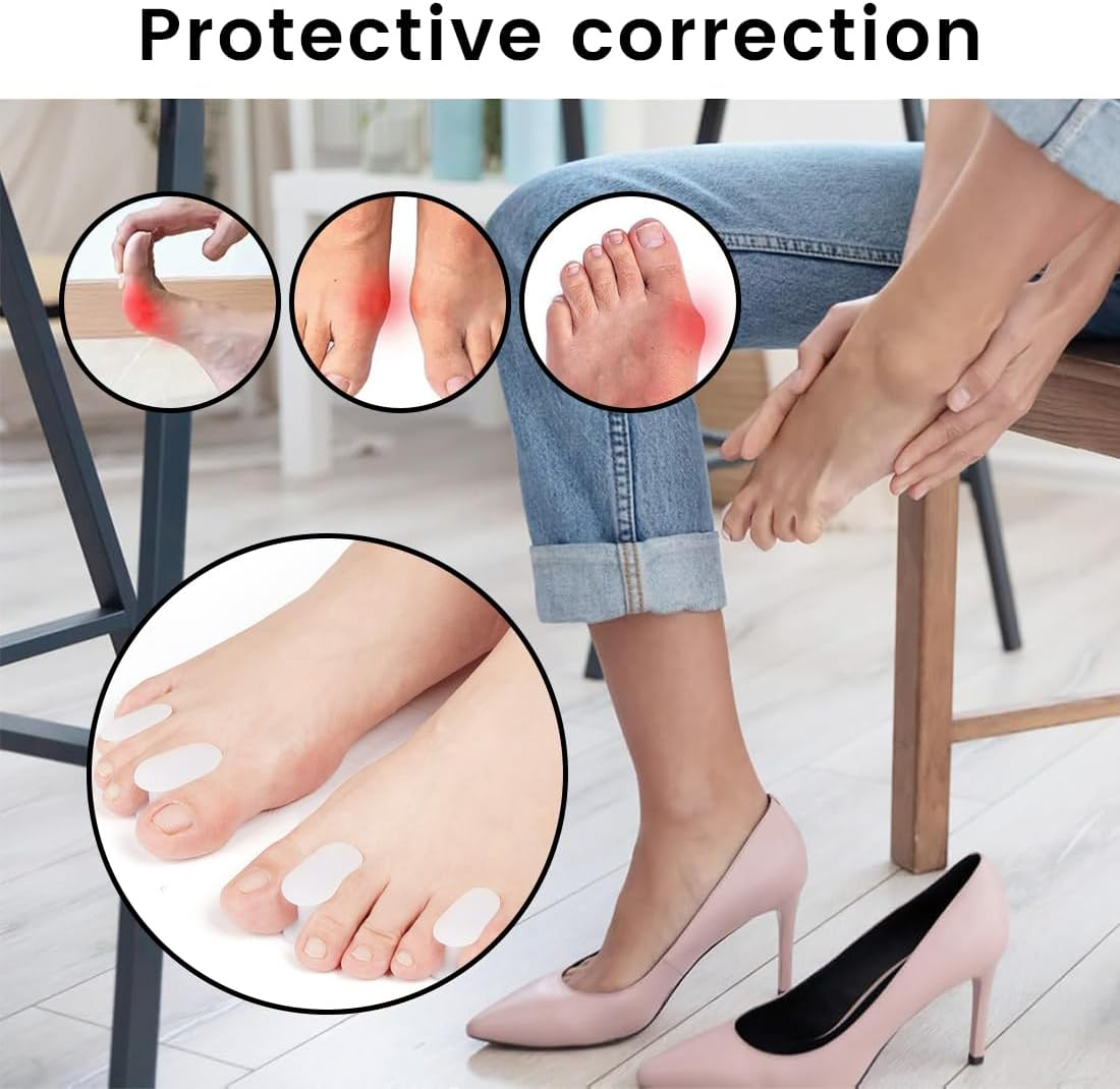 Toe Separators, 12-Piece Set Toe Separators for Hallux Valgus, Bunion & Toe Correction, Silicone Toe Spacer for Men and Women (Small Size) image number 4