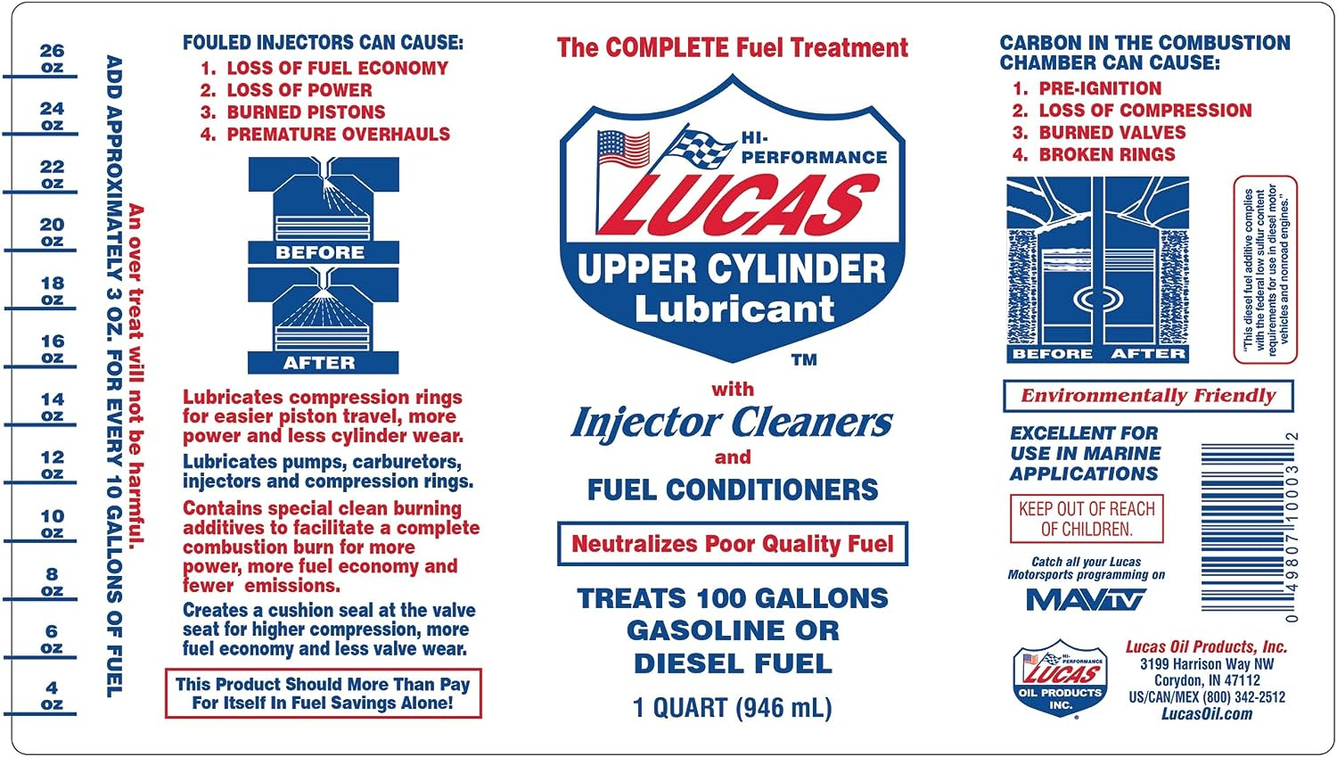 Lucas Fuel Treatment, 12X1, Quart image number 5